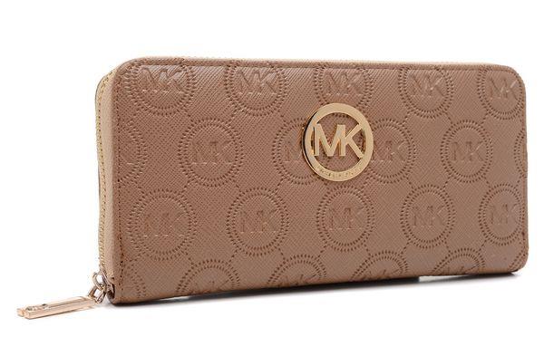 michael kors monogram preget zip rundt continental lommebok camel Zero Profit 5wlok